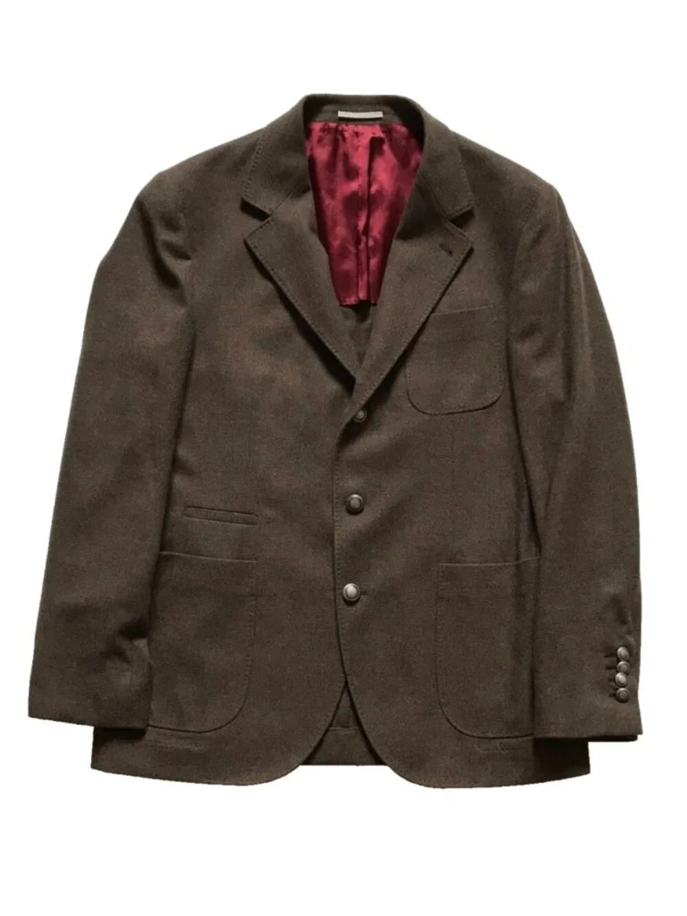 Brunello Cucinelli Sport Coat Jacket Blazer Mens 52 40 Brown Wool Silk Cashmere